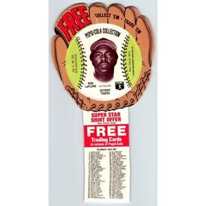 Pepsi-Cola Baseball Trading Card 1977 Ron LeFlore Chicago White Sox MLB Diecut